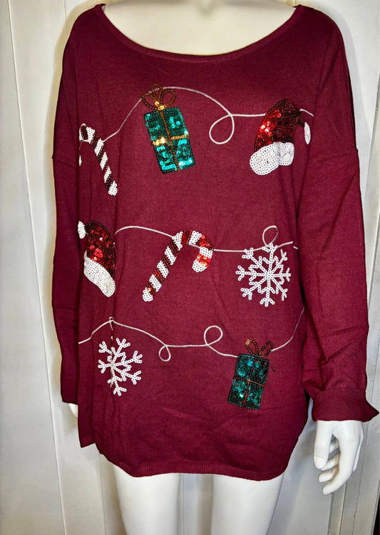 Bodyflirt Christmas Jumper Maroon Size XXL RRP £45